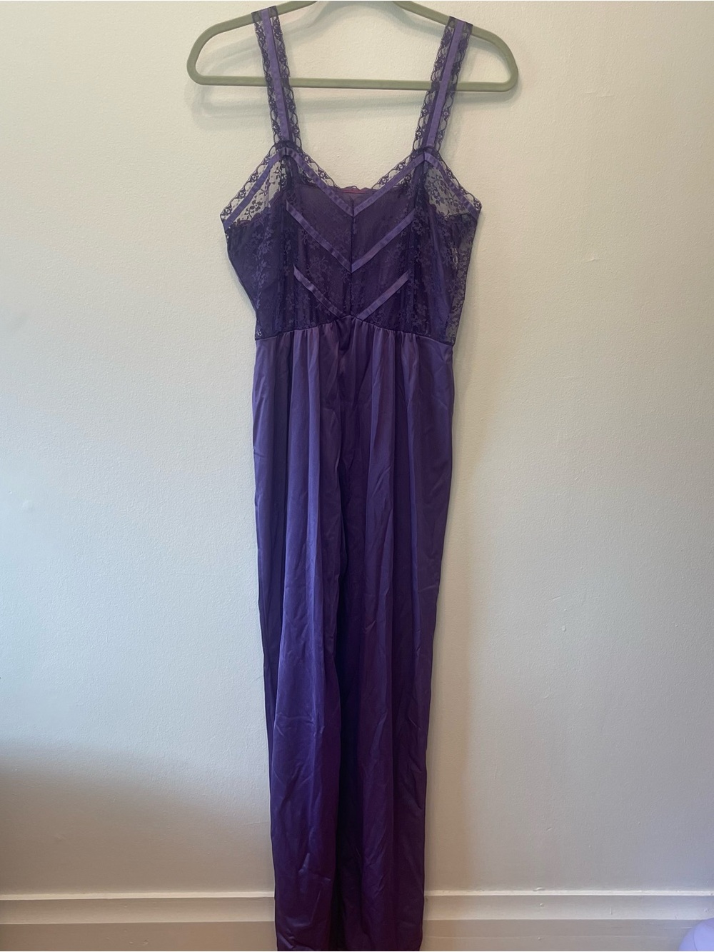 80s Undercover Wear Purple Lace Lingerie Jumpsuit size Large